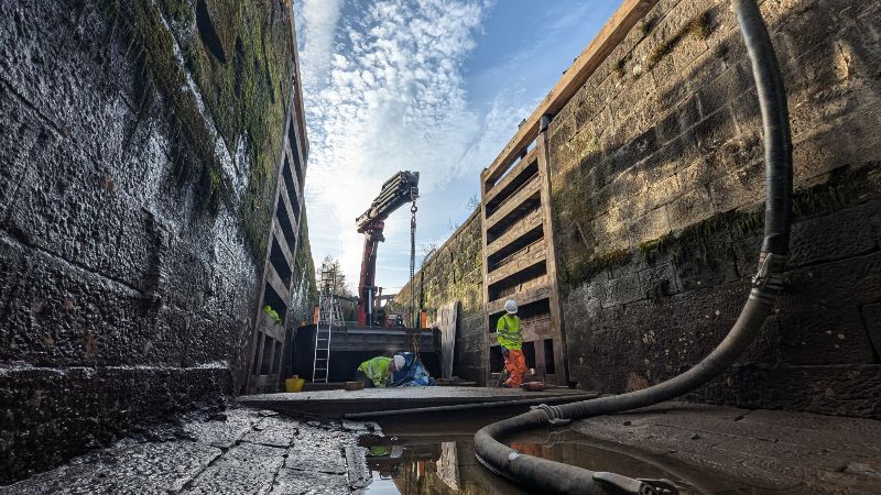Engineers working on the UK’s canals