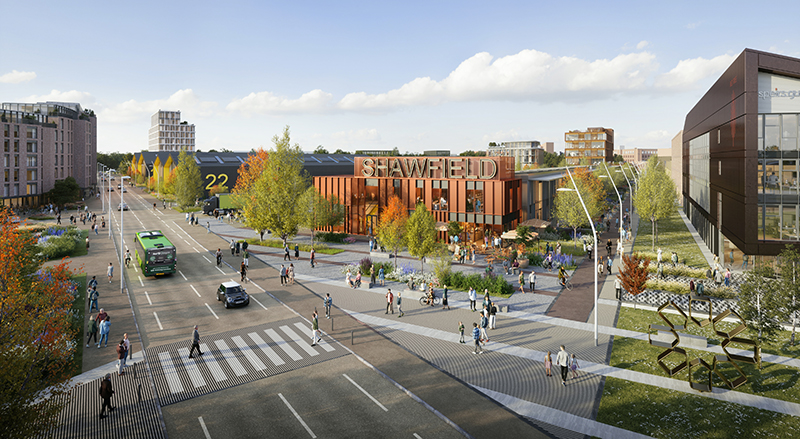 CGI of Shawfield Stadium regeneration