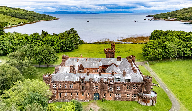 Aerial shot of Kinloch Castle