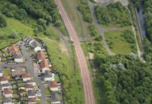 Aerial of rail line