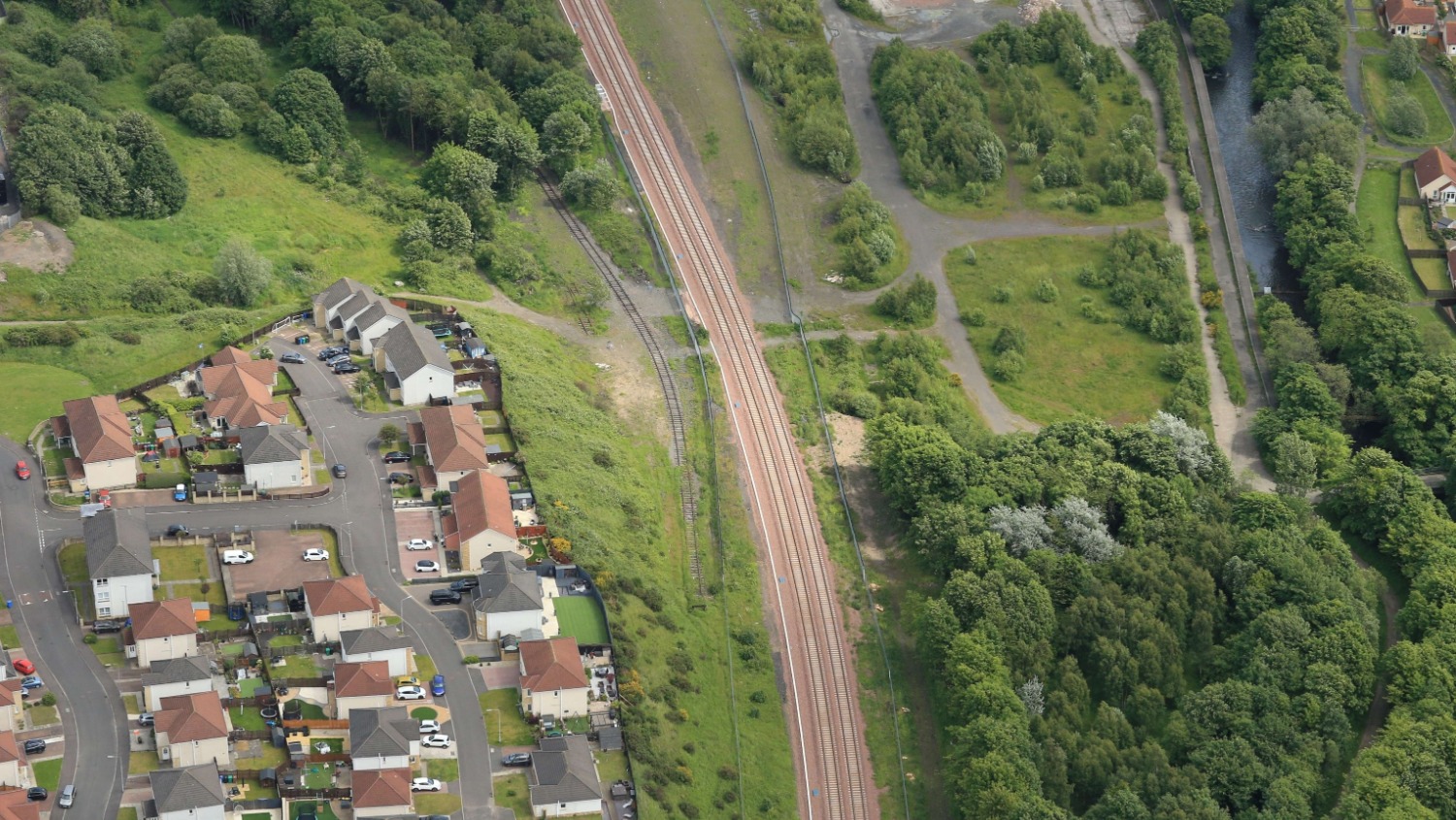Aerial of rail line
