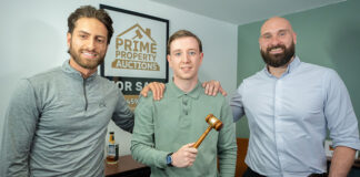 Myles Eddy with Prime founders Luis Guarin (left) and John Morris