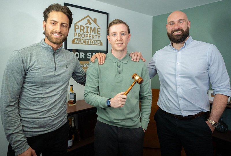 Myles Eddy with Prime founders Luis Guarin (left) and John Morris
