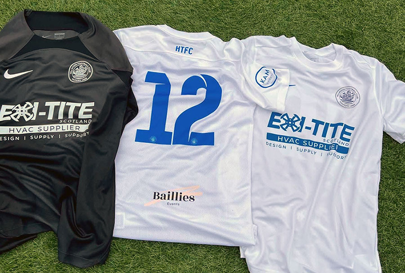 Football strips with Exi-tite Scotland log