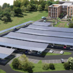 A render of what Scottish Water's car port scheme will look like once complete