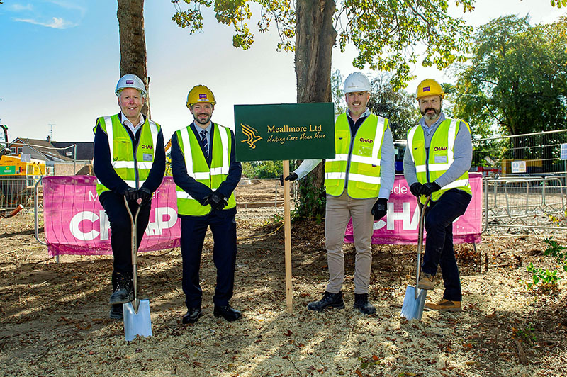 Workers at sod-cutting ceremony to mark start of construction of care home