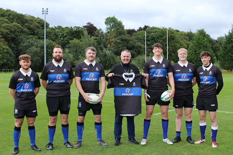 Rugby club displays new sponsored kit