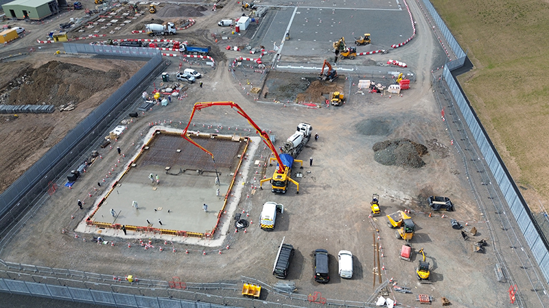 Drone view of Eccles Substation project