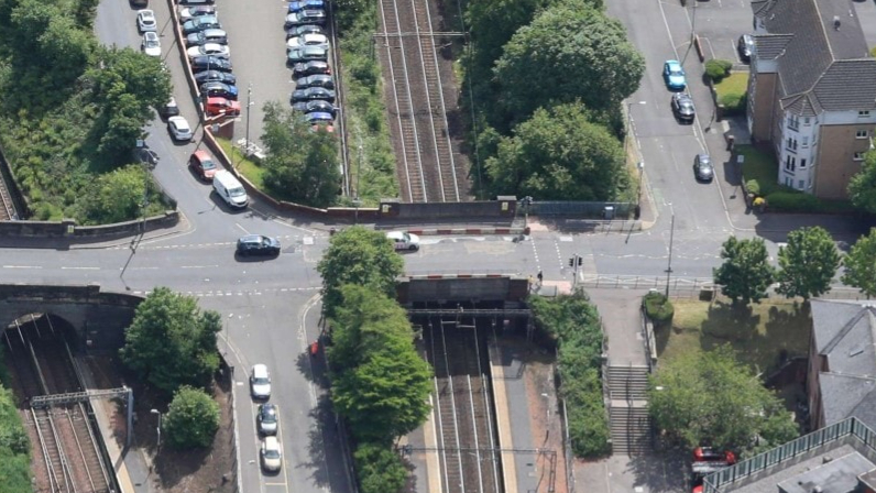 Aerial of bridge