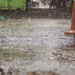Construction chiefs urged to act now to avoid weather-related losses Heavy raindrops on a construction site