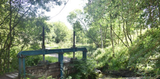 Historic blue sluice-gate. Image credit: Fife Coast and Countryside Trust