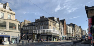 Derelict Princes Street townhouses in Edinburgh