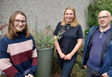 Craigleith rainwater project aims to reduce flooding risk L-R: Isla Kendall, Katie Gibson and Ed Ptolomey