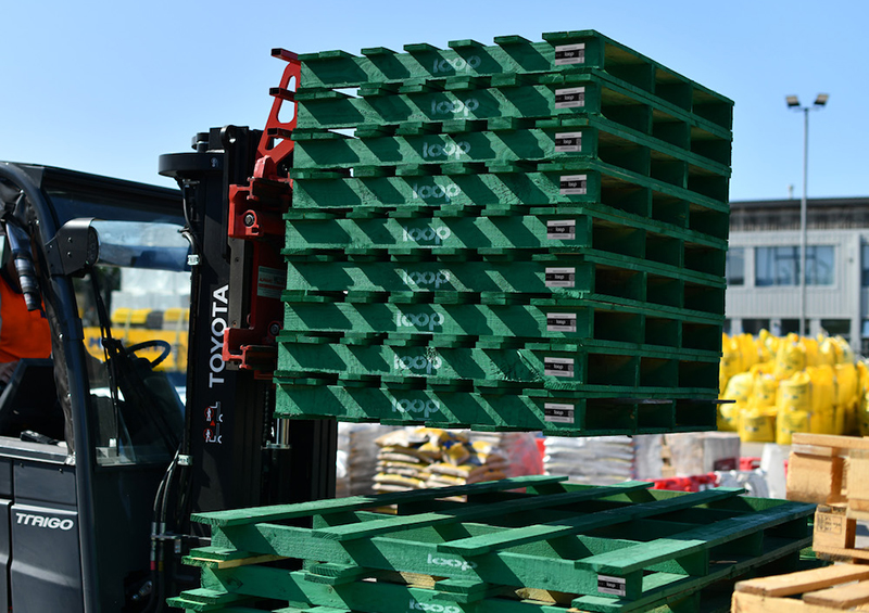 Pallets being lifted