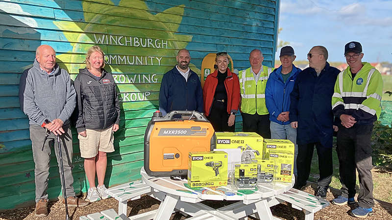 Lovell tool and equipment donation in Winchburgh