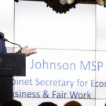 New study highlights ‘vast contribution’ of quarried construction materials in Scotland Daniel Johnson MSP speaking at the launch of The Economic Contribution of Primary Aggregates in Scotland report. Image credit: David Cheskin