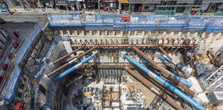 Construction site in central London