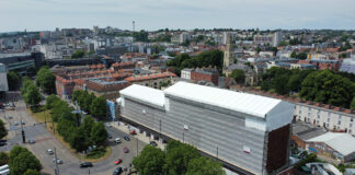Scaffolding around city centre hotel