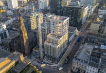 Topping out ceremony marks key milestone at Glasgow PBSA site Aerial footage of student accommodation under construction in Glasgow