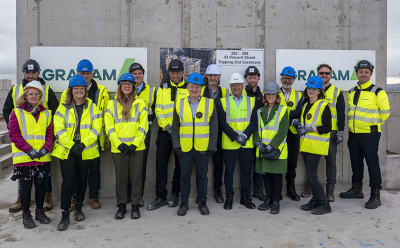 Topping out ceremony at student accommodation in Glasgow
