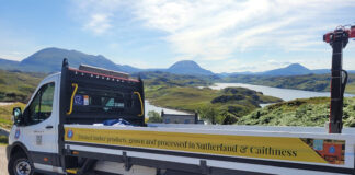 Delivery van in Scottish Highlands