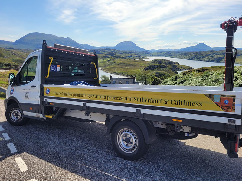 Delivery van in Scottish Highlands