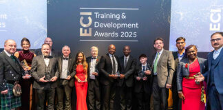 All the winners on stage at the ECI Awards 2025