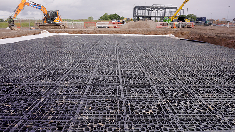 Geocellular stormwater tank 