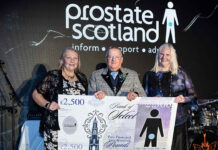 Large cheque donation to Prostate Scotland