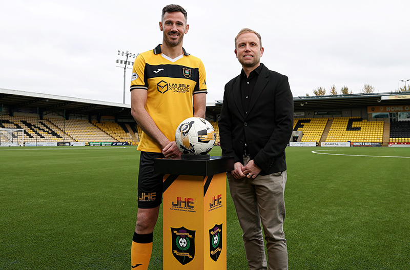 Livingston captain Ryan McGowan with JHE managing director Mark Heaney