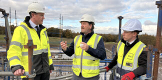 MSP Mark Griffin on site tour with Scott Little and Jordan Hughes
