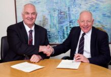 Leader of the Highland Council, Raymond Bremner, and SSEN Transmission’s Director of Offshore Delivery, Sandy Mactaggart