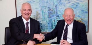 Leader of the Highland Council, Raymond Bremner, and SSEN Transmission’s Director of Offshore Delivery, Sandy Mactaggart