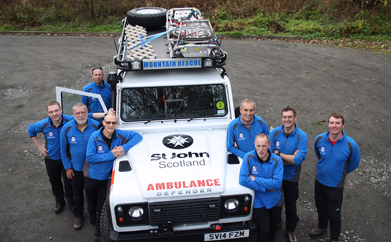 Ambulance with image marking charity donation
