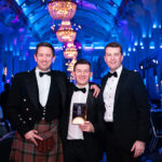 Andy McCall (centre) flanked by Allied Surveyors colleagues Eoin McDonald (left) and Gavin Smith (right)