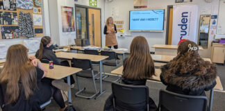 Cruden employee delivering STEM session