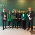 Ross Henderson, ScottishPower UK Procurement and Insurance Director; Joanne Owens, ScottishPower; Gerry McBeth, Kirby Operations Manager; Michael Murray, Kirby Director of Power and Renewables and Group Business Development Director; Nicola Connelly, SP Energy Networks Chief Executive Officer, and Martin Hayward, Kirby Operations Manager UK.