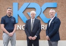 L-R: Steven McColl (MD, Torishima Services Solutions); James Hughes (founder, KRG); and Gerry Hughes (MD, KRG)