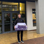 Selection boxes being delivered to Stepps Primary School