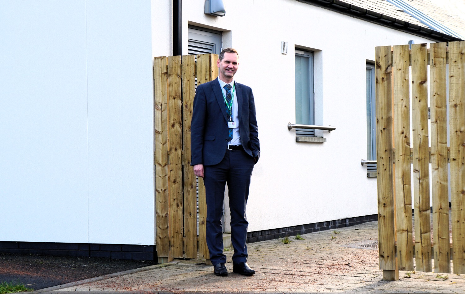 Rector Sebastian Sandecki stands outside the new facility. Picture: DGS 