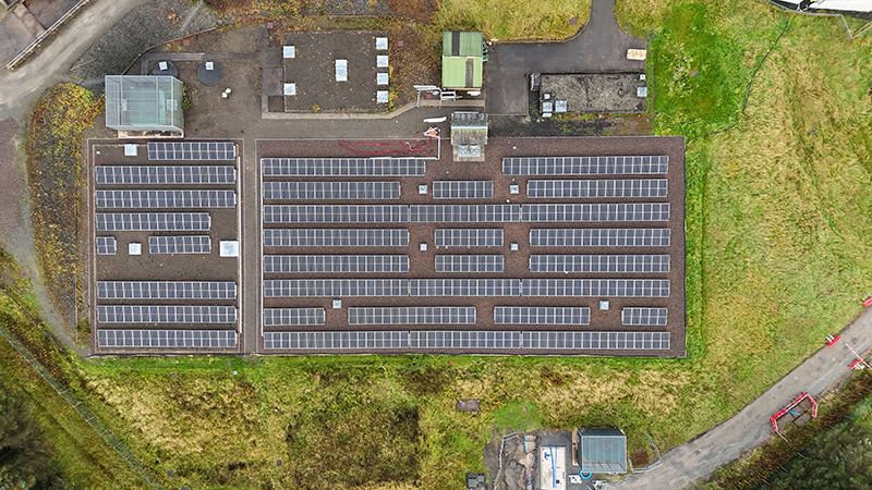 Aerial view of Roberton PV scheme