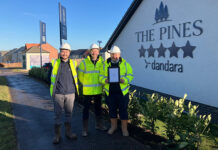 L-R: Aaron McGurk (assistant site manager); Stuart Dallas (operations director); Colin Watson (senior site manager)