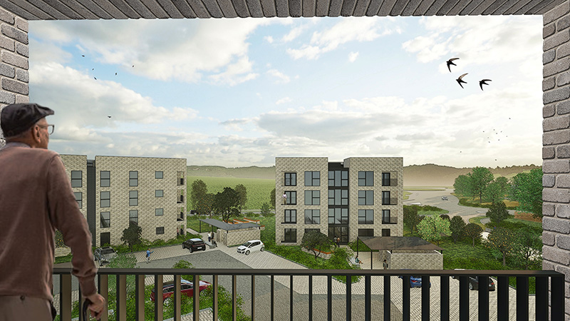 CGI of proposed Ravenscraig development.  Image credit: Fourward