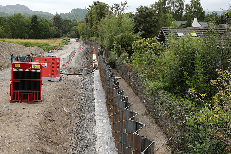 Steel sheet pile walls in Comrie