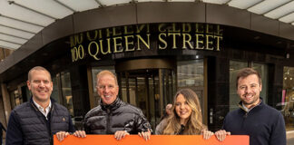 L-R: Martin Speirs (director, CBRE); presenters George Bowie and Cassi Gillespie; and David Robertson (director of content, Hits Radio Network, Scotland & N.I)