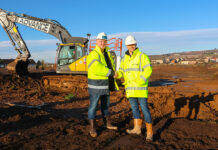 Colin Bennett (Housing Growth Partnership) and Paul Kelly (Briar Homes) at new housing site in Kennoway