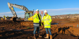 Colin Bennett (Housing Growth Partnership) and Paul Kelly (Briar Homes) at new housing site in Kennoway
