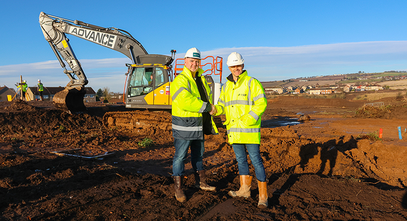 Colin Bennett (Housing Growth Partnership) and Paul Kelly (Briar Homes) at new housing site in Kennoway
