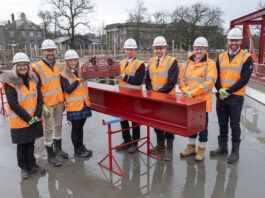 ‘Eco-education’ building at Dollar Academy marks steel frame milestone Robertson Group and Dollar Academy celebrate progress at Futures Institute