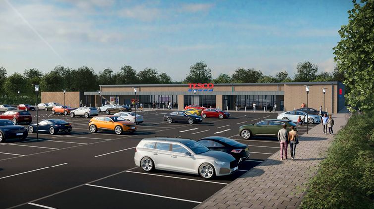 Artist's impression of Tesco store in Pitlochry